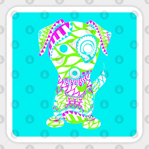 the magical dog in lovely color pattern ecopop Sticker by jorge_lebeau